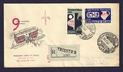 1951 fdc italia trieste zona - trieste, a