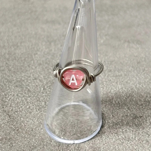 Anello con perlina - , cuore