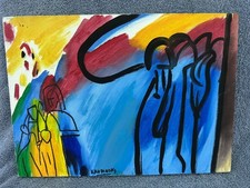 Wassily Kandinsky quadro olio su tela firmato timbrato vintage