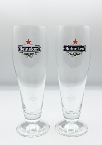 Pair heineken beer glasses - beer,