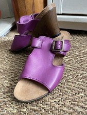 Moshulu Colours sandali donna pelle zeppa Rioja viola UK taglia 5 nuovi