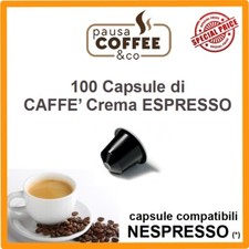 100 capsule cialde Caffè Espresso ("Caffé Crema") compatibili NESPRESSO