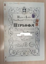 DIPLOMA REGNO D'ITALIA MAESTRO PUBBLICA ISTRUZIONE - CAMPAGNA SALERNO 1939