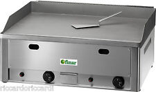 Fry top a gas doppio piastra liscia in ferro bistecchiera professionale ghisa