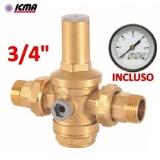 ICMA Riduttore di pressione per acqua 3/4'' M-M manometro incluso