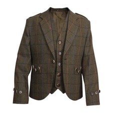 Uomo Scozzese Tweed Marrone