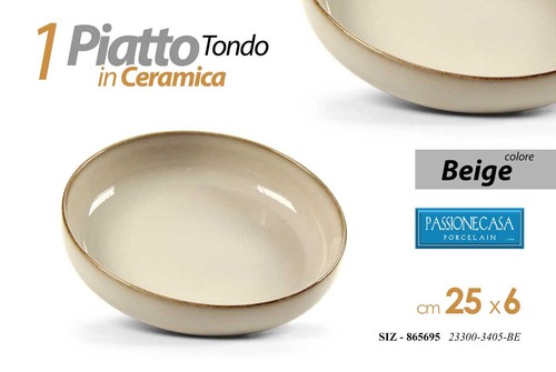 Piatto piano tondo - , beige