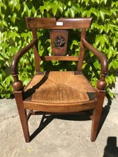 Poltrona Carlo X con Seduta Impagliata in Noce - Restaurata (in corso d'opera)