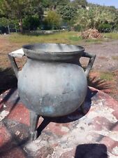 Paiolo bronzo pieno 1700/800 tripode manufatto rame pentola