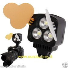 Faro Faretto Foto video Luce 3 Led Alta luminosità Light HIGH BRITE Videocamera 