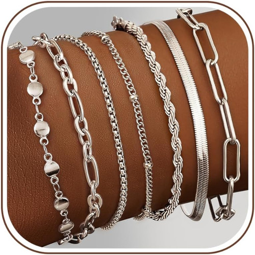 7pcs bracciale donna acciaio - 7pcs,