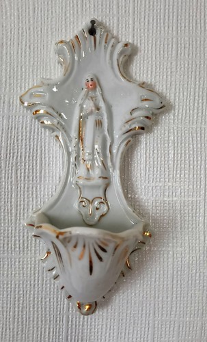 Ancien benitier porcelaine - en,