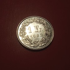 Svizzera Moneta 1 Franco 1962 Argento
