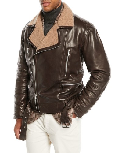 Giacca pelle shearling - in,