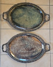 2 vassoi ovali in argento