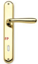 Coppia Maniglie Porta Interna Con Placca Sicma Mod Derby Ottone Lucido 13OL01