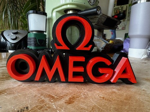 Espositore simbolo omega greco - simbolo,