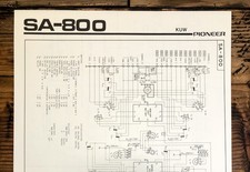 Pioneer SA-800 Amplificatore Schema Pieghevole *Originale*