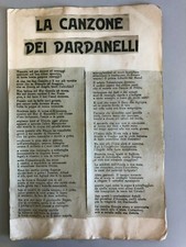 Raro Gabriele d'Annunzio La canzone Dardanelli Pubblicazione originale