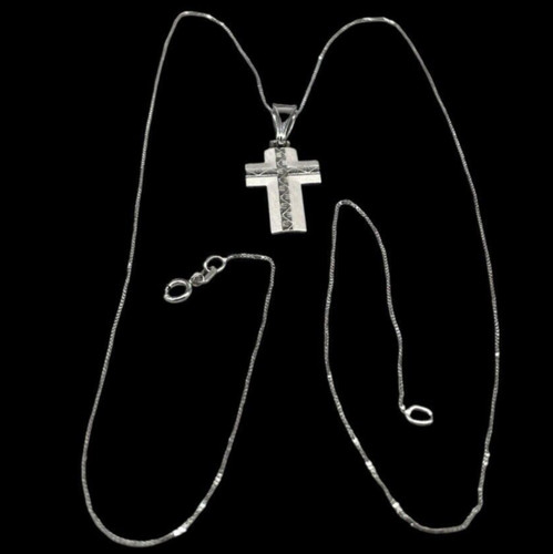 Collana croce oro bianco - oro,