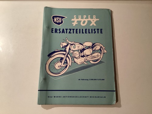 Nsu catalogo ricambi super - super, fox