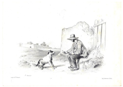 Gravure scène paysanne - , f