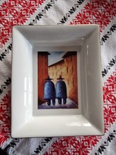 Ceramica rappresentazione dipinto Ottone Rosai Due carabinieri in perlustrazione