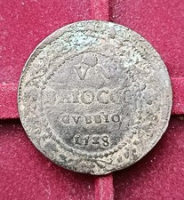 Un Baiocco Gubbio 1728 Raro- Benedetto XIII- Stato Pontificio