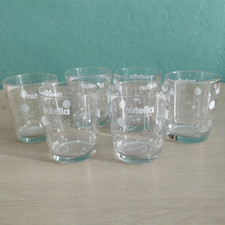 BICCHIERI NUTELLA IN VETRO DA TAVOLA PALLE DI NATALE LOTTO COLLEZIONE NATALIZIA