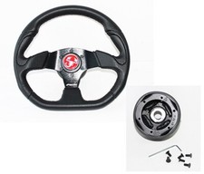 Volante per FIAT Panda 750 4x4 Sisley  Sterzo + Mozzo Specifico + Adesivo ABARTH