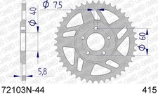 72103N-44 AFAM CORONA 44 DENTI PASSO 415 KTM 50 SX 50 LC PRO SENIOR 06/08