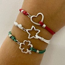Dodo Pomellato Bracciale Verde Quadrifoglio Granelli Argento Fuori Produzione 