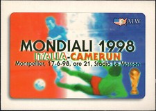 SCHEDA TELEFONICA IN FOLDER ATW ITALIA - CAMERUN CAMPIONATI MONDIALI CALCIO 1998