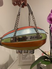 ✈️? Braccialini Dirigibile Tema Bellissimo Vera Pelle Borsa Donna Prima... ?