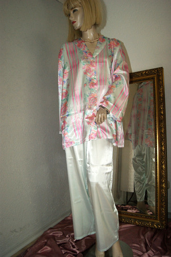 Pigiama satin - pigiama, rosa
