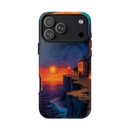 Phone ink cliff ocean - ink,