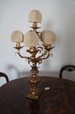 Lampada da tavolo decorata con foglie oro, anni '20