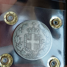 Moneta In Argento Umberto I 2 Lire 1882 Ag 835 G 10 Garantita Originale Lt 601 