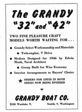 Pubblicità 1946 * Grandy Boat