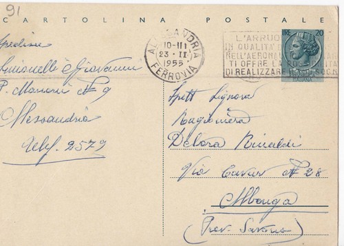 Intero postale lire da - 20,