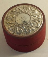 SCATOLINA PORTAGIOIE-PORTAPILLOLE-BONBONIERA-IN VELLUTO-CON PLACCA ARGENTO 925