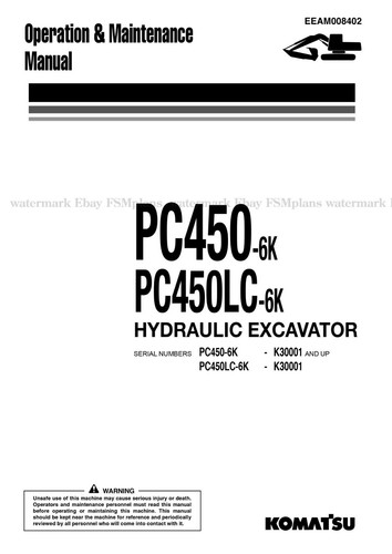 Komatsu pc450 pc450lc 6k - pc450-6k, pc450lc-6k