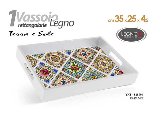 Vassoio legno decorato gicos - decorato,