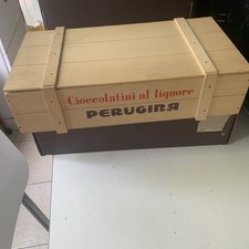 PERUGINA - Cioccolatini Al Liquore 29x15,5 H 7 Scatola In Legno Vintage