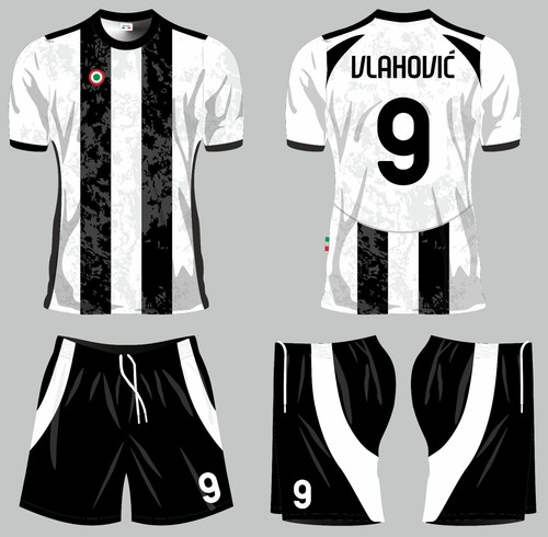 Completo calcio bianco nero - completo,