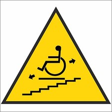 ADESIVO segnaletica PERICOLO SERVOSCALE IN MOVIMENTO 120x120 mm 