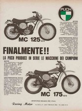 advertising Pubblicità-MOTO PUCH REGOLARITA MC 125/175  1974 ENDURO VINTAGE