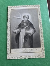 ANTICO SANTINO A PIZZO : SAN TOMMASO D' AQUINO . OTTIMO STATO.