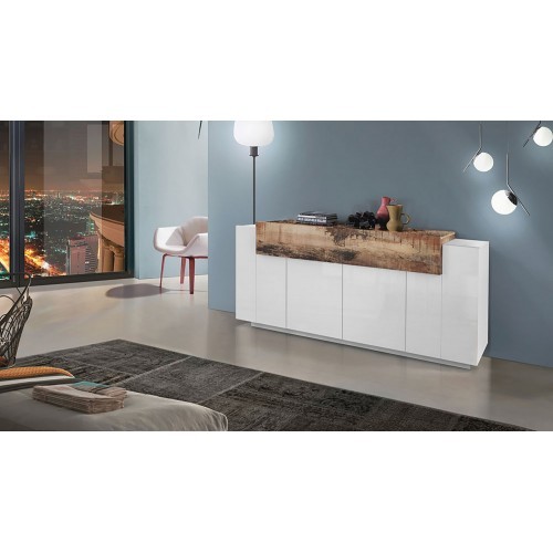 Moderna madia bianco acero - bianco, e