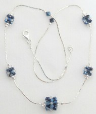 COLLANA DONNA ARGENTO E PIETRE CRISTALLO SWAROVSKI BLE NUOVA